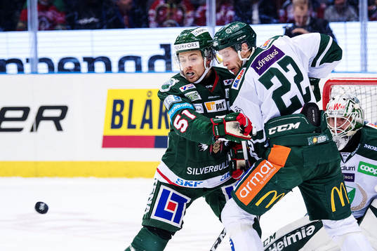Frölundas Mats Rosseli Olsen och Färjestads Per Åslund