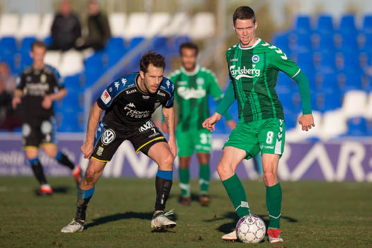 Odenses André Römer och IFK Göteborgs Tobias Hysén
