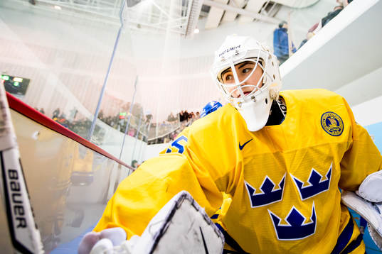 Goaltender Sarah Berglind of Sweden