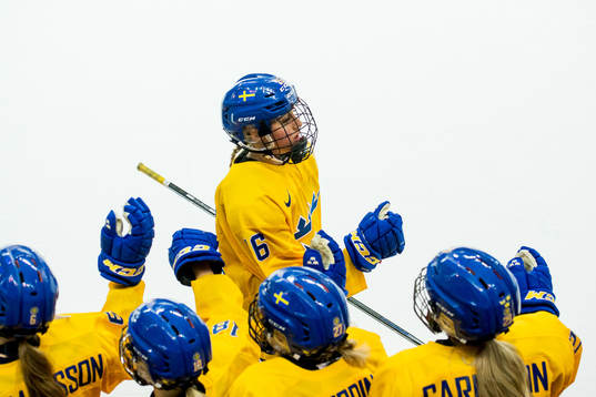 Hanna Olsson of Sweden celebrates a goal