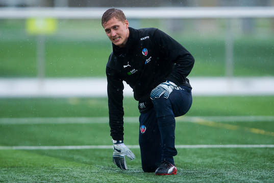 Helsingborgs målvakt Pär Hansson på ett träningsläger