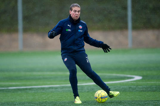 Helsingborgs Charlie Weberg på ett träningsläger