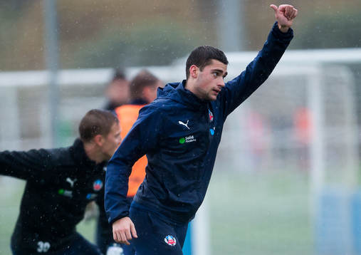 Helsingborgs Mattias Almeida på ett träningsläger
