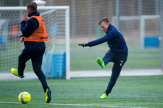 Helsingborgs Andreas Landgren på ett träningsläger