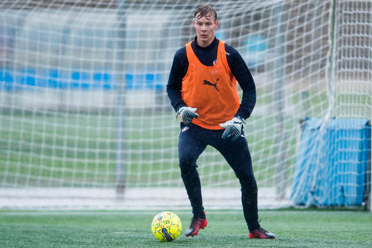 Helsingborgs målvakt Alex Weijdrup på ett träningsläger