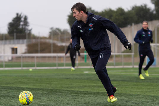 Helsingborgs Adam Eriksson på ett träningsläger
