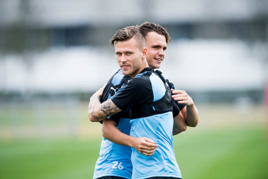 Malmö FFs Arnór Ingvi Traustason och Andreas Vindheim