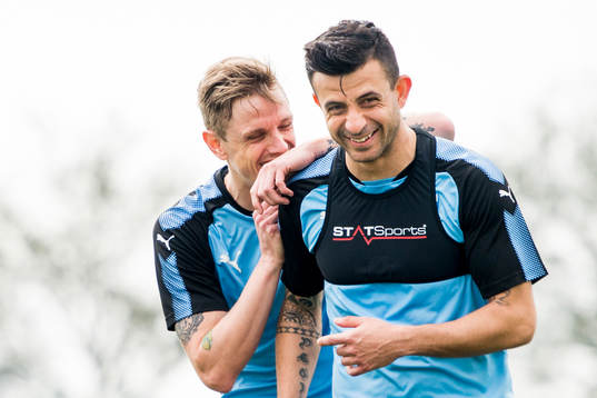 Malmö FFs Sören Rieks och Behrang Safari