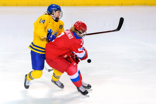 Erika Grahm of Sweden and Angelina Goncharenko of OAR