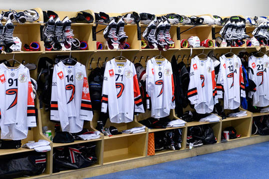 Jyväskyläs dressing room prior to the CHL final game