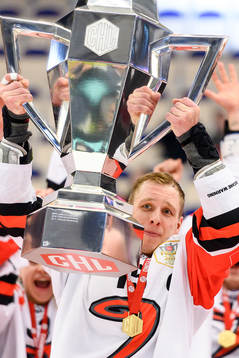 Juha-Pekka Hytönen of Jyväskyläs lifts the trophy