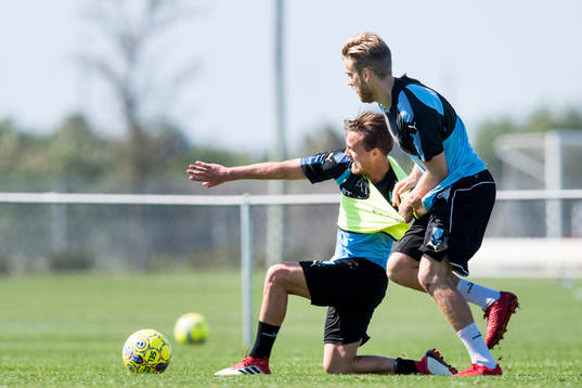 Malmö FFs Eric Larsson och Rasmus Bengtsson