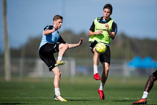 Malmö FFs Sören Rieks och Samuel Adrian