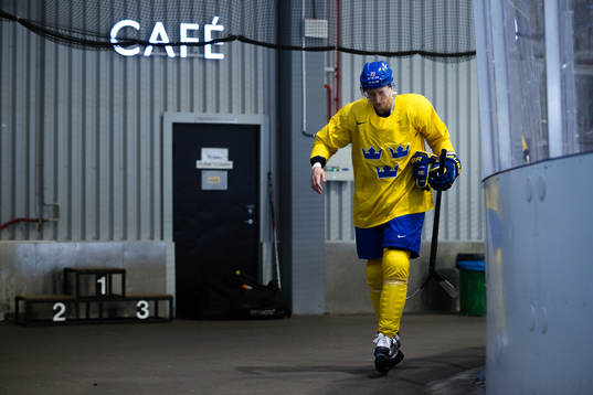 Alexander Bergström före en träning med Sveriges