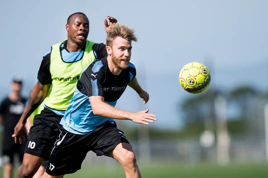 Malmö FFs Carlos Strandberg och Rasmus Bengtsson