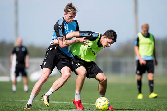 Malmö FFs Sören Rieks och Samuel Adrian