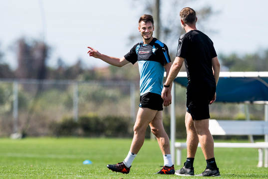 Malmö FFs Markus Rosenberg och tränare Magnus Pehrsson