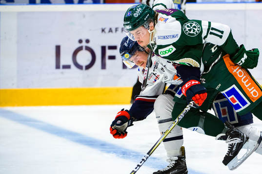 Linköpings Nick Sörenssen och Färjestads Joakim Nygård