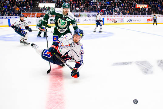 Färjestads Martin Johansson och Linköpings Eddie Larsson