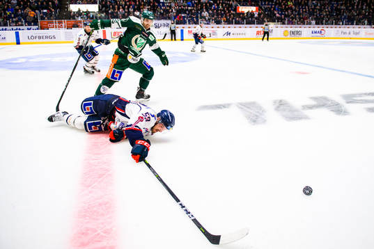 Färjestads Martin Johansson och Linköpings Eddie Larsson
