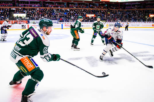 Färjestads Linus Persson och Linköpings Niclas Lundgren