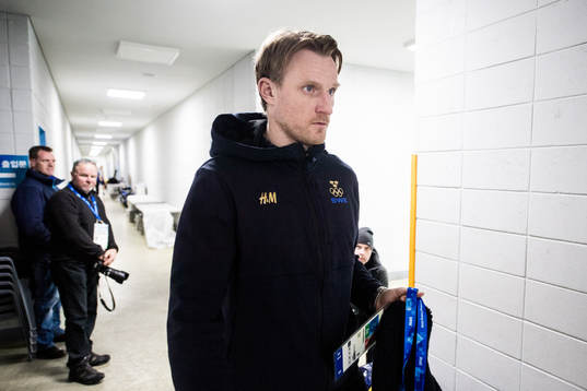 Staffan Kronwall of Sweden in the catacombs
