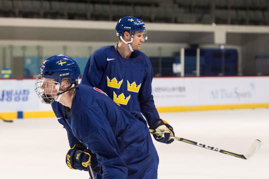 Rasmus Dahlin och Staffan Kronwall of Sweden