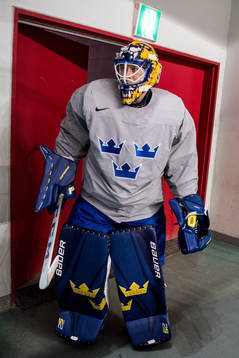 Viktor Fasth goalkeeper of Sweden make his entrance