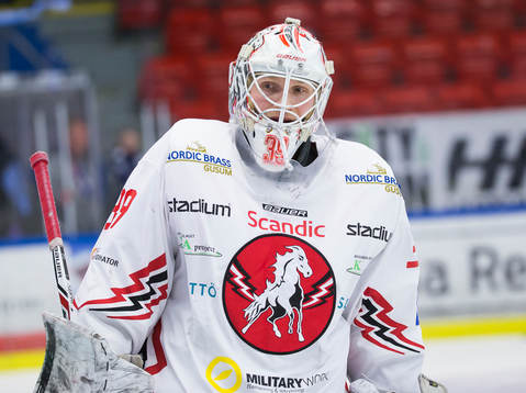 Vita Hästens målvakt Viktor Kokman