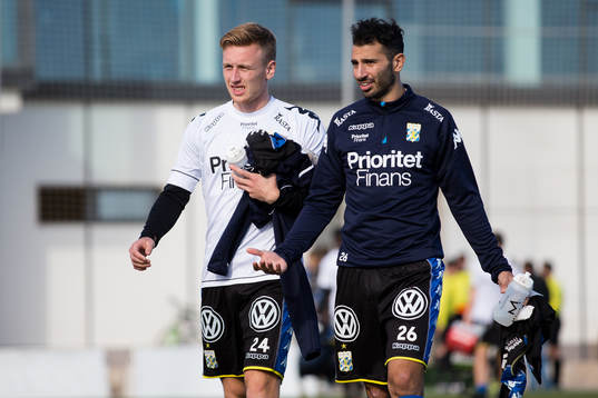 IFK Göteborgs Sebastian Ohlsson och André Calisir innan