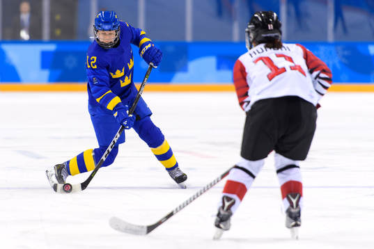Maja Nylén-Persson of Sweden in the women's ice hockey