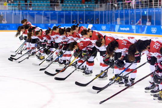 The Japanese players bow for the spectators