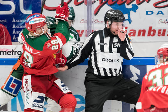 Moras Marcus Fagerudd och Färjestads Oskar Steen och