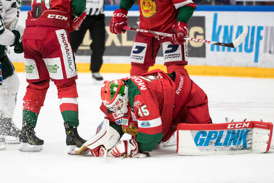 Moras målvakt Christian Engstrand  i ishockeymatchen i SHL