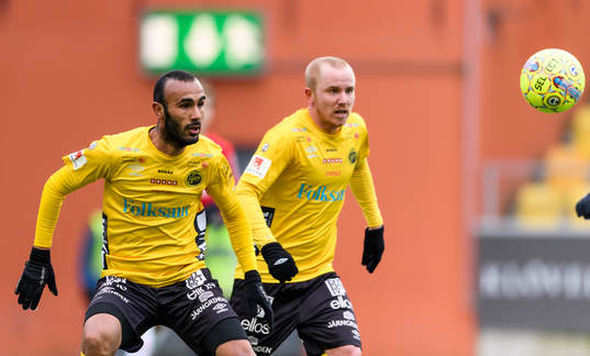 Elfsborgs Issam Jebali och Simon Lundevall