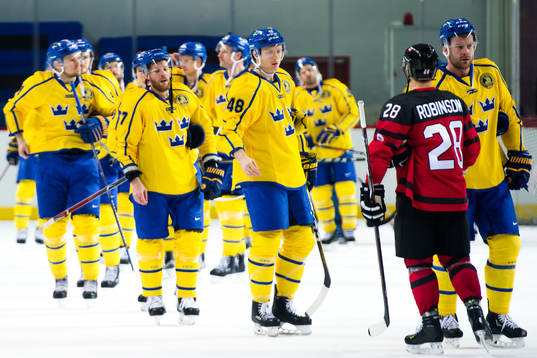 Linus Omark and Carl Klingberg of Sweden