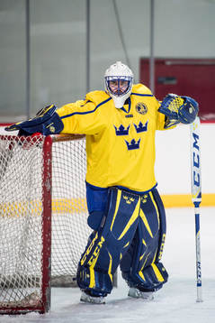Goaltender Jhonas Enroth of Sweden