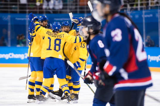Maja Nylén-Persson of Sweden celebrates the 1-0 goal with
