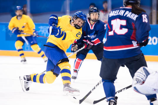 during the Women's Ice Hockey Preliminary Round match