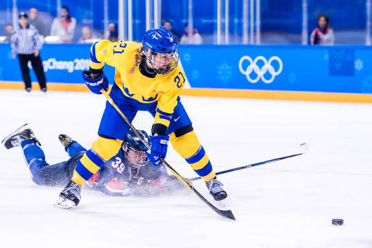 Erica Udén Johansson of Sweden scores the 4-0 goal