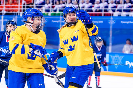 Erica Udén Johansson of Sweden celebrates