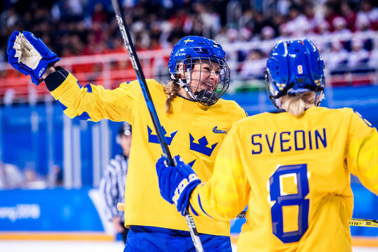 Erica Udén Johansson of Sweden celebrates