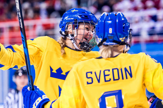 Erica Udén Johansson of Sweden celebrates