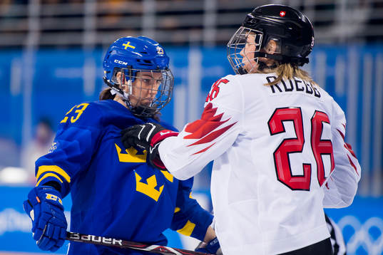Rebecca Stenberg of Sweden and Dominique Ruegg of