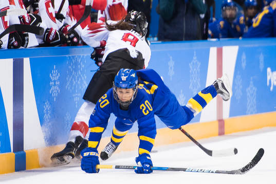 Nicole Gass of Switzerland and Fanny Rask of Sweden in the