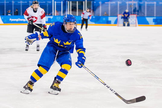 Lisa Johansson of Sweden in the Women's Ice Hockey