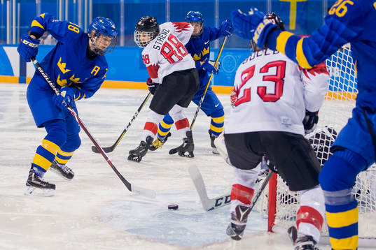 Anna Borgqvist of Sweden in the Women's Ice Hockey