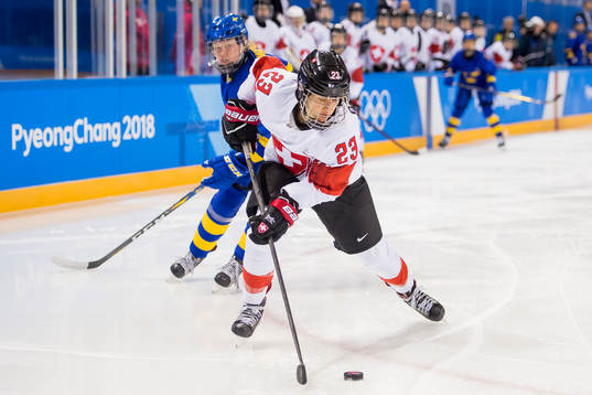 Rebecca Stenberg of Sweden in the Women's Ice Hockey