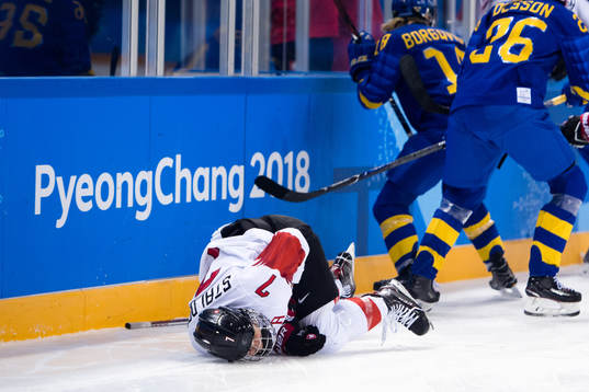 Lara Stalder of Switzerland in the Women's Ice Hockey