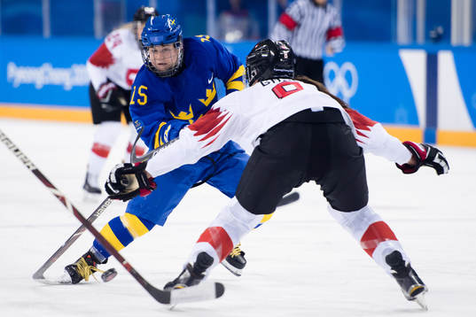 Lisa Johansson of Sweden in the Women's Ice Hockey